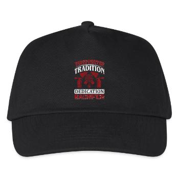 Fire brigade tradition with helmet and fire extinguisher - Kids’ Baseball Cap - black - Front