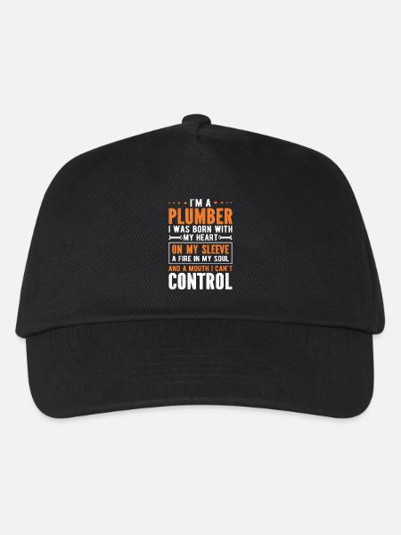 Funny Plumber Quote Design - Kids’ Baseball Cap - black