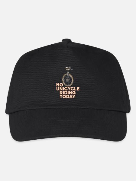 No Unicycle Riding Today Einrad Spruch Humor - Kinder Basecap - Schwarz