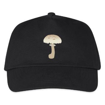 Minimalistische Sonnenschirm-Pilz-Illustration - Kinder Basecap - Schwarz - Vorne