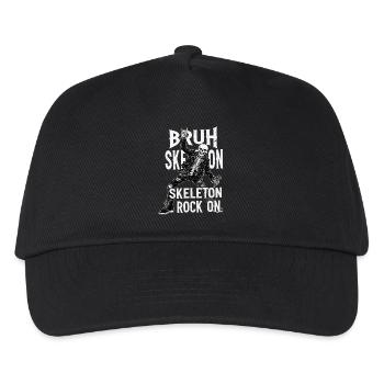 Skelett Rock Leder Punk - Kinder Basecap - Schwarz - Vorne