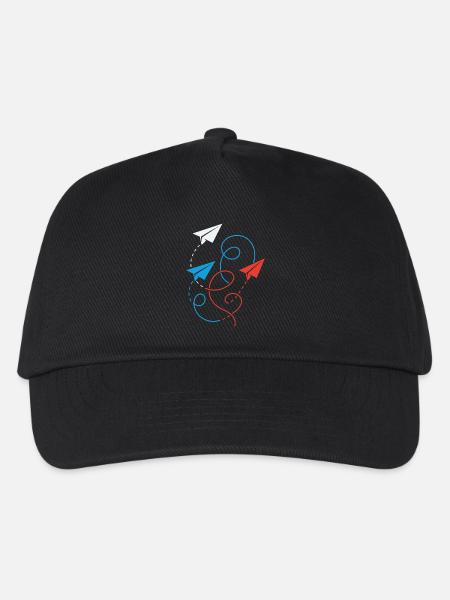 Papierflieger - Kinder Basecap - Schwarz