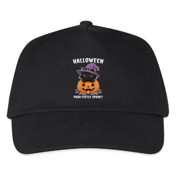 Halloween Kitten and Jack-O-Lantern - Kids’ Baseball Cap - black - Front