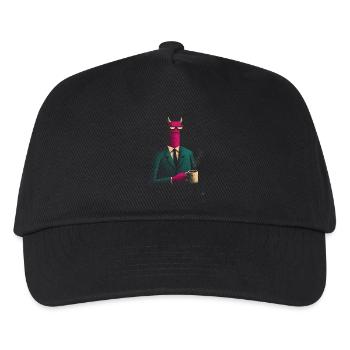 Demon in suit with coffee - Kids’ Baseball Cap - black - Front