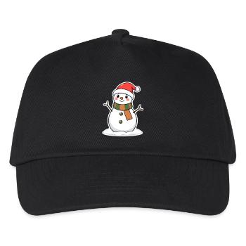 Schneemann - Kinder Basecap - Schwarz - Vorne