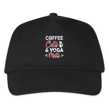 Coffee Cats Yoga mats - Kinder Basecap - Schwarz - Vorne