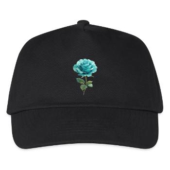 Türkis Blaue Rose - Kinder Basecap - Schwarz - Vorne