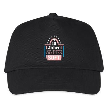Airsoft Jubiläum 10 Jahre Trainerin Spielerin - Kinder Basecap - Schwarz - Vorne