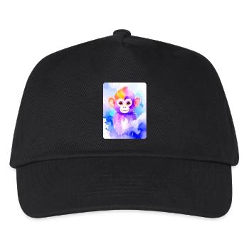 Little Monkey (Portrait) (Purple Watercolor) - Kids’ Baseball Cap - black - Front