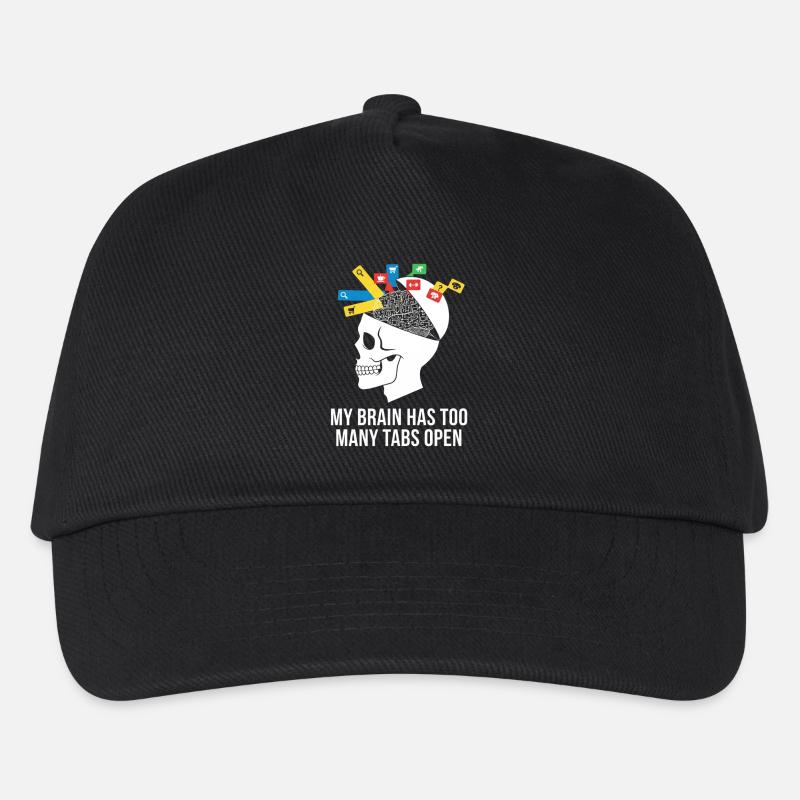 Tabs öffnen Schädelhirn Meme - Kinder Basecap - Schwarz