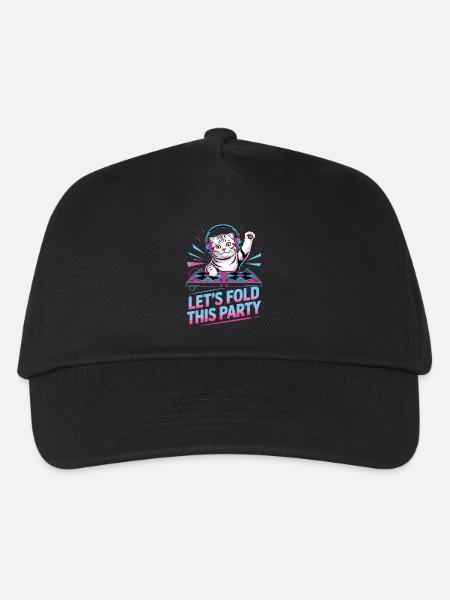 DJ Humor Tier Schottisch Fold Chat - Kinder Basecap - Schwarz