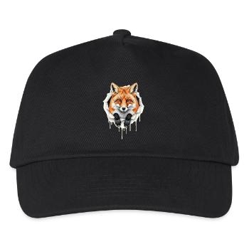 Cute Fox Peeps Out of Crack - Gothic Red Fox - Kids’ Baseball Cap - black - Front
