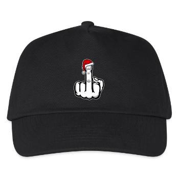 Christmas Middle Finger with Santa Hat - Kids’ Baseball Cap - black - Front