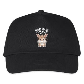 Tierischer Humor Kaninchen Löwenkopf - Kinder Basecap - Schwarz - Vorne