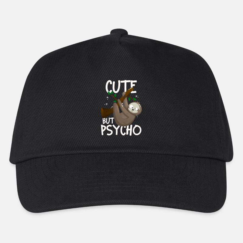 Cute But Psycho Verrücktes Faultier - Kinder Basecap - Schwarz