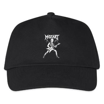 Mozart Metall Gitarre Held T-Shirt - Kinder Basecap - Schwarz - Vorne