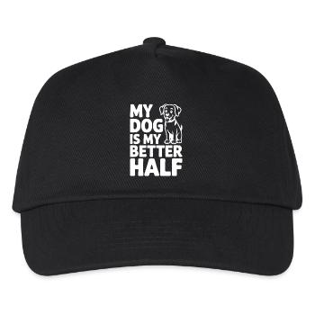 Mein Hund ist meine bessere Hälfte - Kinder Basecap - Schwarz - Vorne