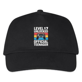 Level 17 freigeschaltet: Offizieller Teenager - Kinder Basecap - Schwarz - Vorne