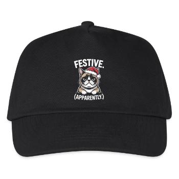 Festliche stimmungsvolle Katzen-Weihnachtsstimmung - Kinder Basecap - Schwarz - Vorne