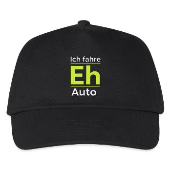 E-Auto Lustige Sprüche zur E-Mobilität Elektroauto - Kinder Basecap - Schwarz - Vorne