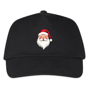 Weihnachtsmann-Cheer-Illustration - Kinder Basecap - Schwarz - Vorne
