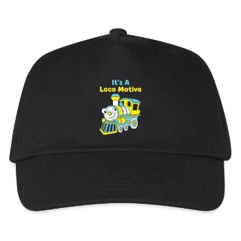 Lokomotiv Funny Train Wortspiel-Lokomotive - Kinder Basecap - Schwarz - Vorne