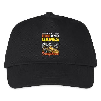 Fun and Games Saxophone Saxophonist Sax - Kids’ Baseball Cap - black - Front