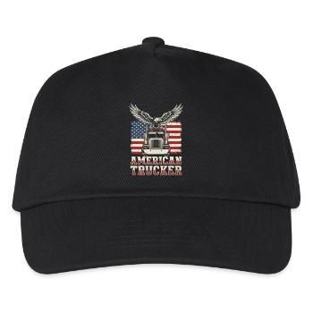 American Trucker Patriotic Truck Driver - Kids’ Baseball Cap - black - Front