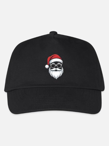 Santa mit Brille Nerdige Weihnacht - Kinder Basecap - Schwarz