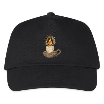 Embroidered candle – atmospheric light (printed) - Kids’ Baseball Cap - black - Front