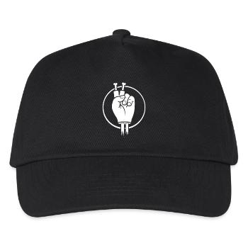 Victory Sign Hand with Bone Fingers - Kids’ Baseball Cap - black - Front