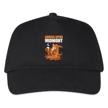 Gaming nach Mitternacht: Fuchs am Controller - Kinder Basecap - Schwarz - Vorne
