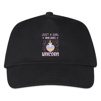 Just a girl who loves unicorn - Kinder Basecap - Schwarz - Vorne