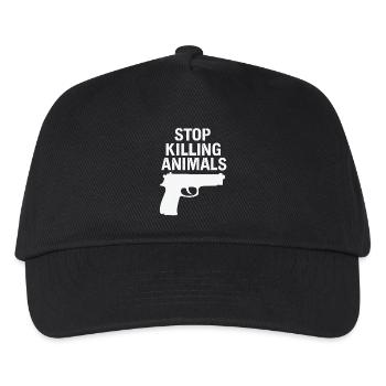 Stoppt Tiermord – Statement Shirt - Kinder Basecap - Schwarz - Vorne