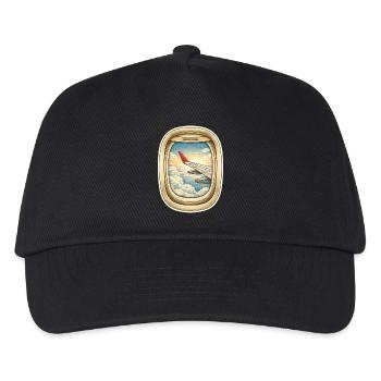 Vol par fenêtre au-dessus des traînées nuageuses - Casquette de baseball Enfant - noir - Devant