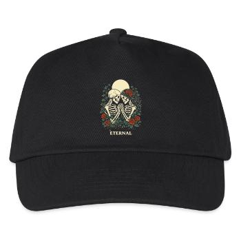 Eternal – Dark Love Skeleton Design im Gothic Stil - Kinder Basecap - Schwarz - Vorne
