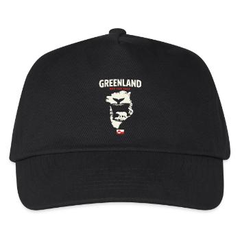 Grönland Dänemark USA Wal Bär Arktis Tieren - Kinder Basecap - Schwarz - Vorne