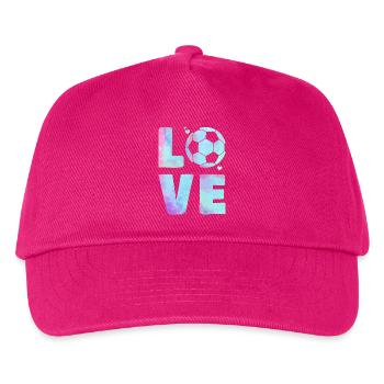 Love Football T-Shirt – Sport & Heart Design - Kids’ Baseball Cap - fuchsia - Front