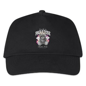 Made in Paradise Bär - Kinder Basecap - Schwarz - Vorne
