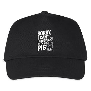 Sorry, I Can't I Have Plans with My Pig - Kids’ Baseball Cap - black - Front