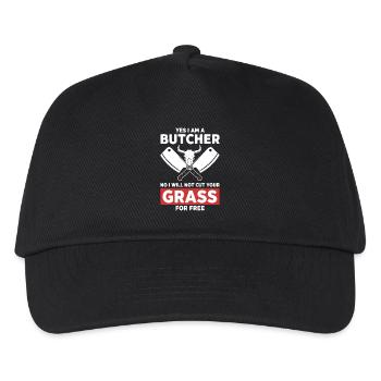Humor-Schlächter schneidet kein Gras - Kinder Basecap - Schwarz - Vorne