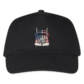 Patriotischer US-Trucker-Sattelzugfahrer - Kinder Basecap - Schwarz - Vorne
