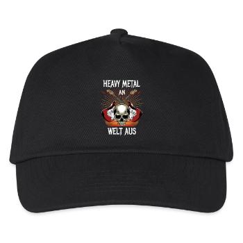 Heavy Metal on - Welt aus - Kids’ Baseball Cap - black - Front