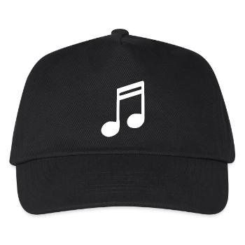 Musik Note Musiknote weiß - Kinder Basecap - Schwarz - Vorne