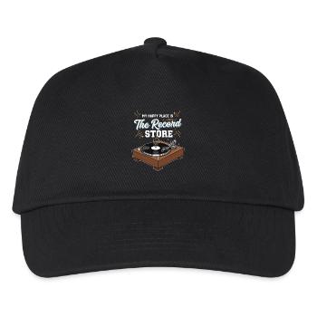 Music Vinyl Record Store Humor Happy Place - Kids’ Baseball Cap - black - Front