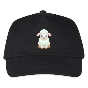 Pastell Lammchen Flauschig - Kinder Basecap - Schwarz - Vorne