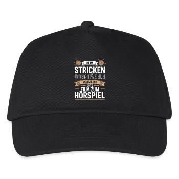 Beim Stricken oder Häkeln Filmhörspiel - Kinder Basecap - Schwarz - Vorne