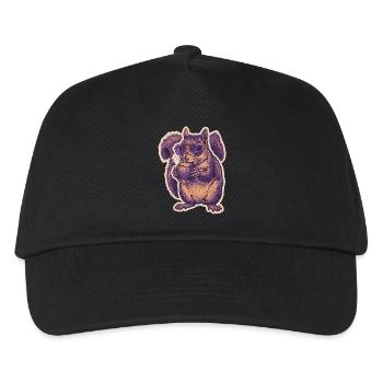 Squirrel with sunglasses nibbling hazelnut - Kids’ Baseball Cap - black - Front