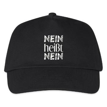 Nein heißt Nein Geschenkidee Feminismus Consent  - Kinder Basecap - Schwarz - Vorne
