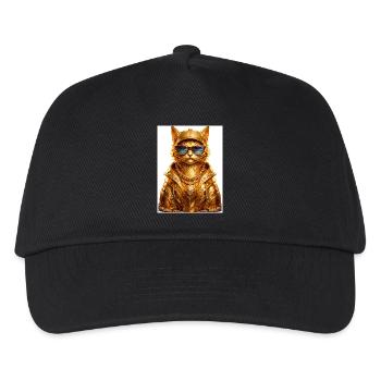 _Golden Pharaoh Cat – luxuriöser urbaner Streetwear-Stil - Kinder Basecap - Schwarz - Vorne